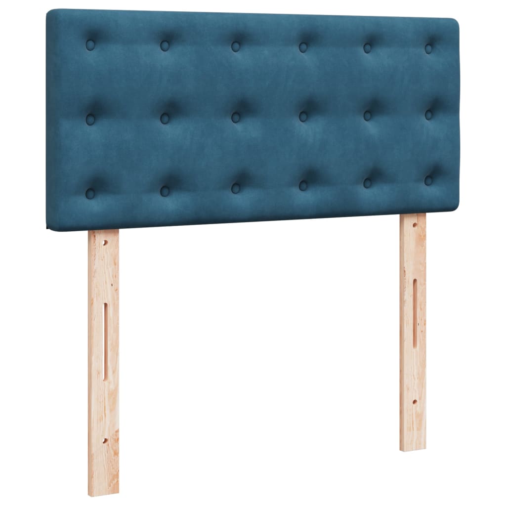 Sommier à lattes de lit avec matelas bleu 90x200 cm velours - XIOS