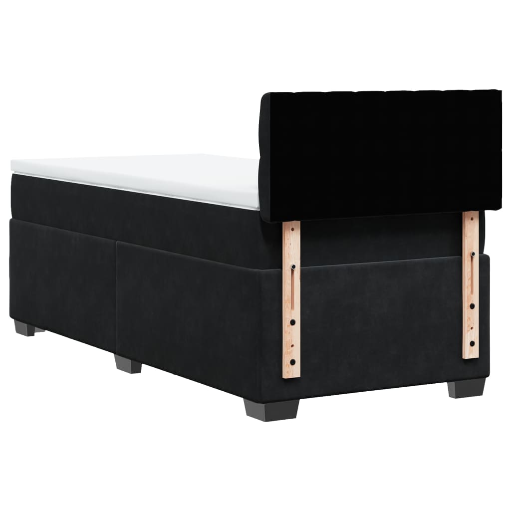 Sommier à lattes de lit avec matelas Noir 90x200 cm Velours - XIOS