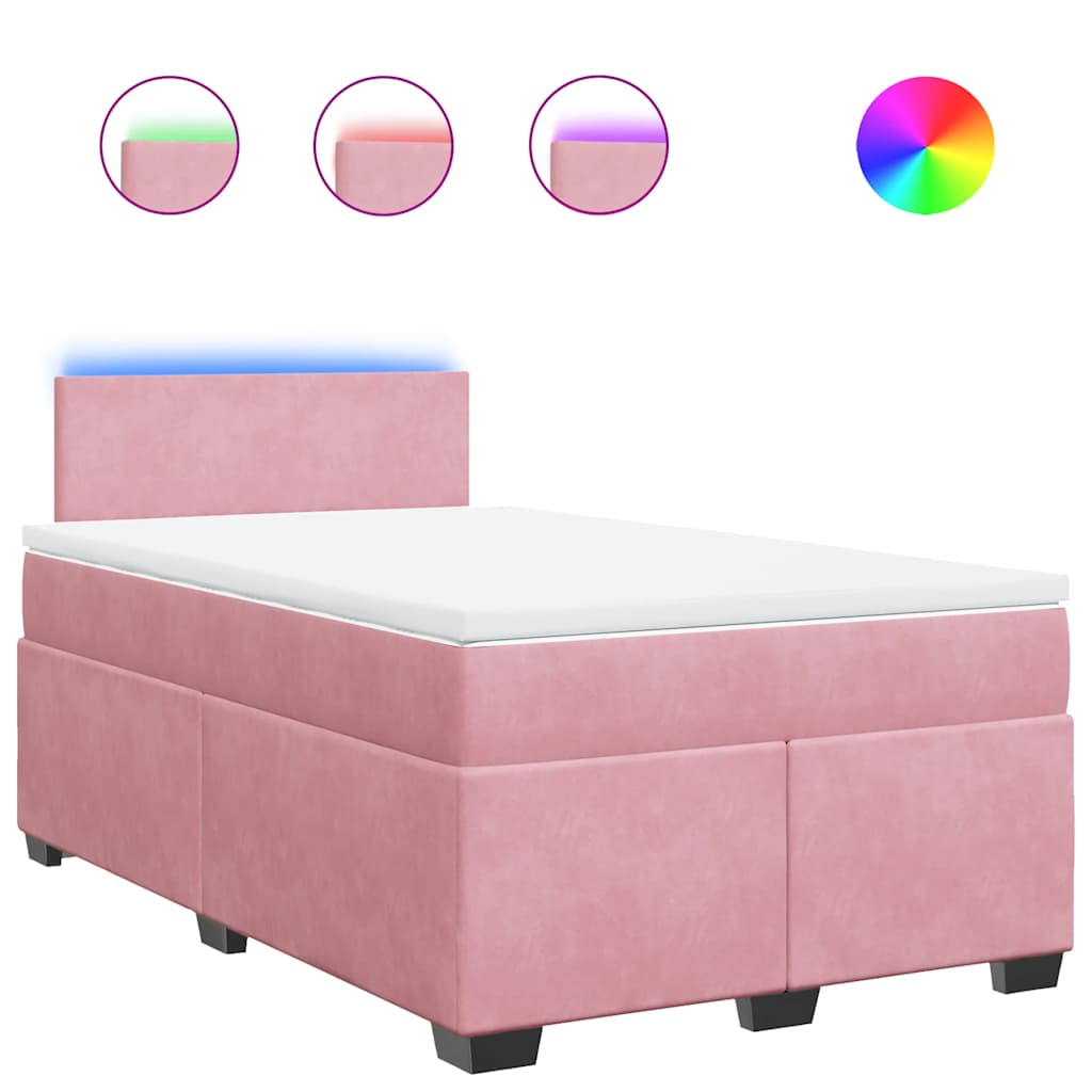 Sommier à lattes de lit avec matelas rose 120x190 cm velours - XIOS