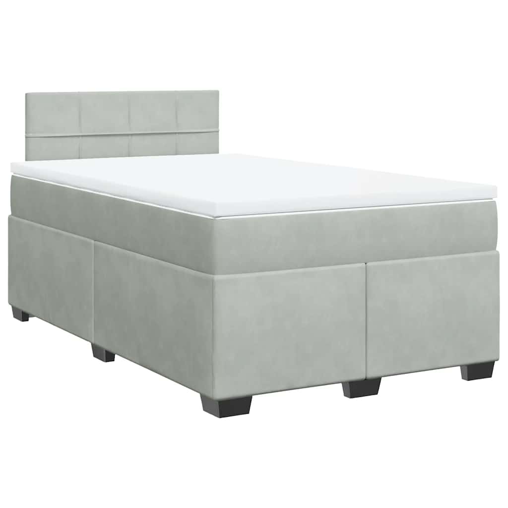 Sommier à lattes de lit et matelas gris clair 120x190cm velours - XIOS