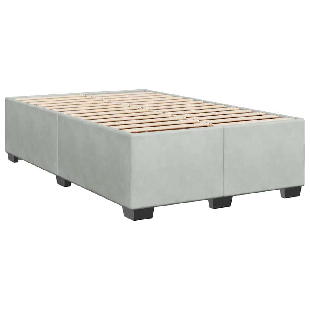 Sommier à lattes de lit et matelas gris clair 120x190cm velours - XIOS