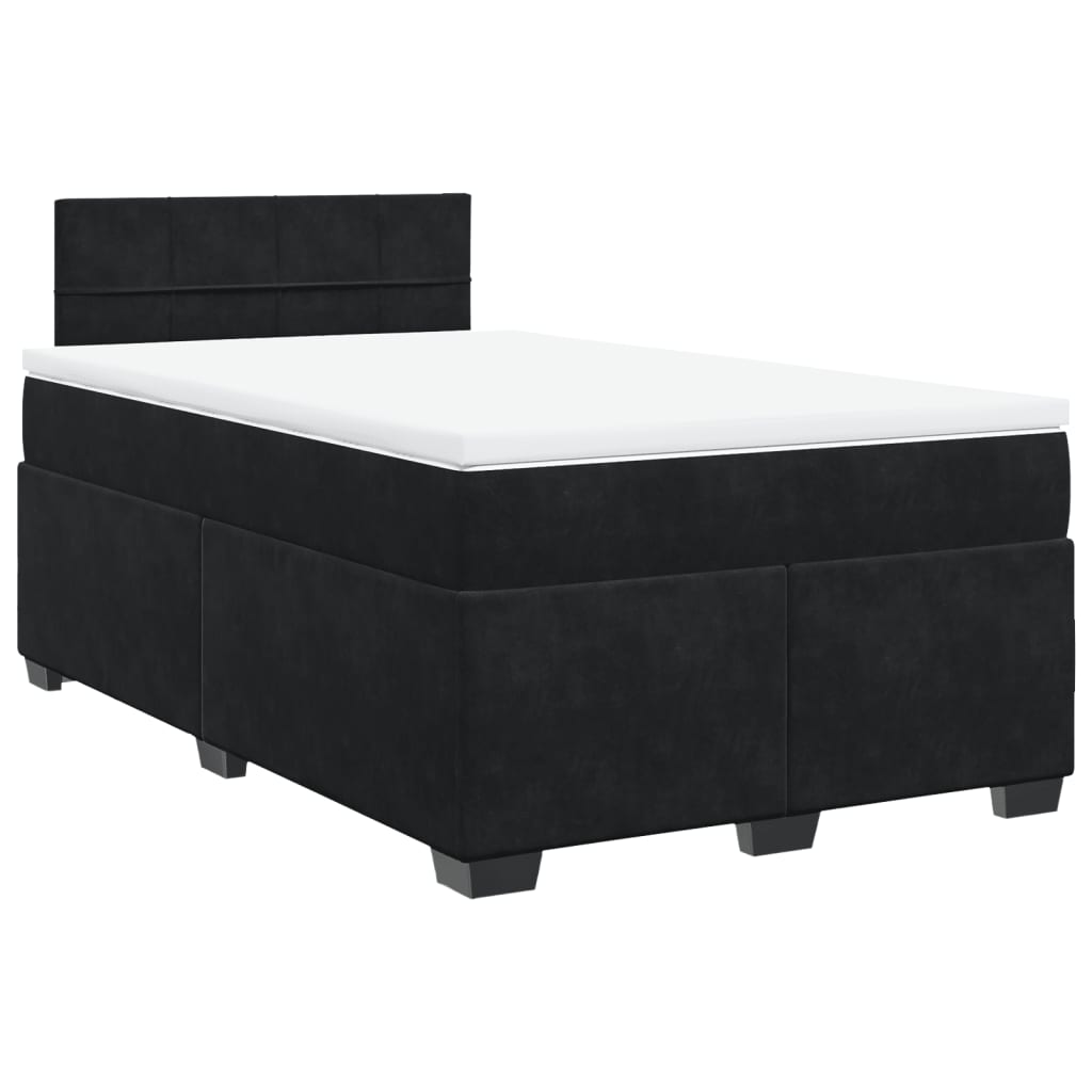 Sommier à lattes de lit avec matelas noir 120x190 cm velours - XIOS