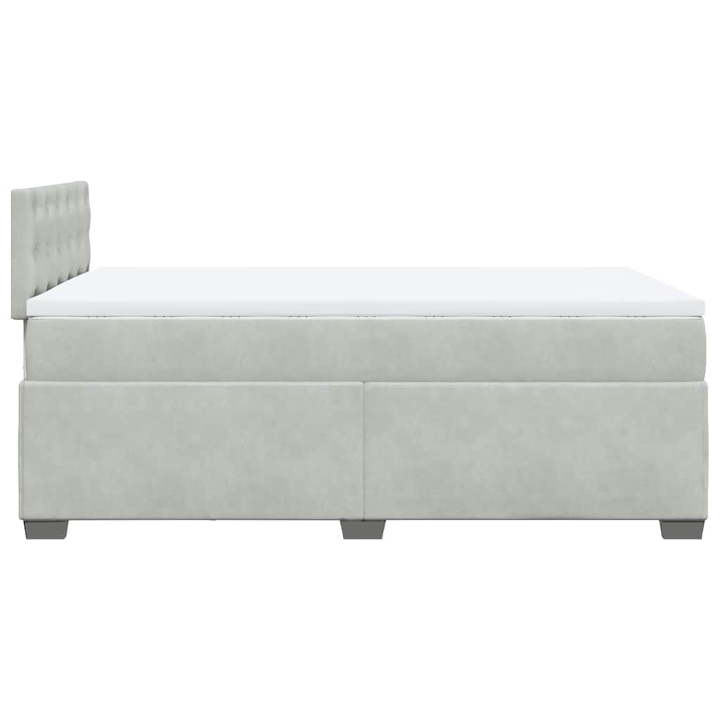 Sommier à lattes de lit et matelas gris clair 120x190cm velours - XIOS