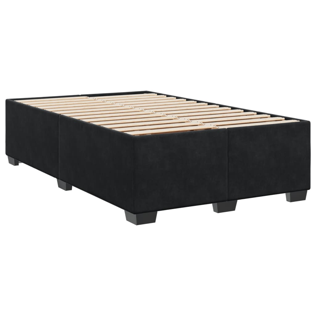 Sommier à lattes de lit avec matelas noir 120x190 cm velours - XIOS