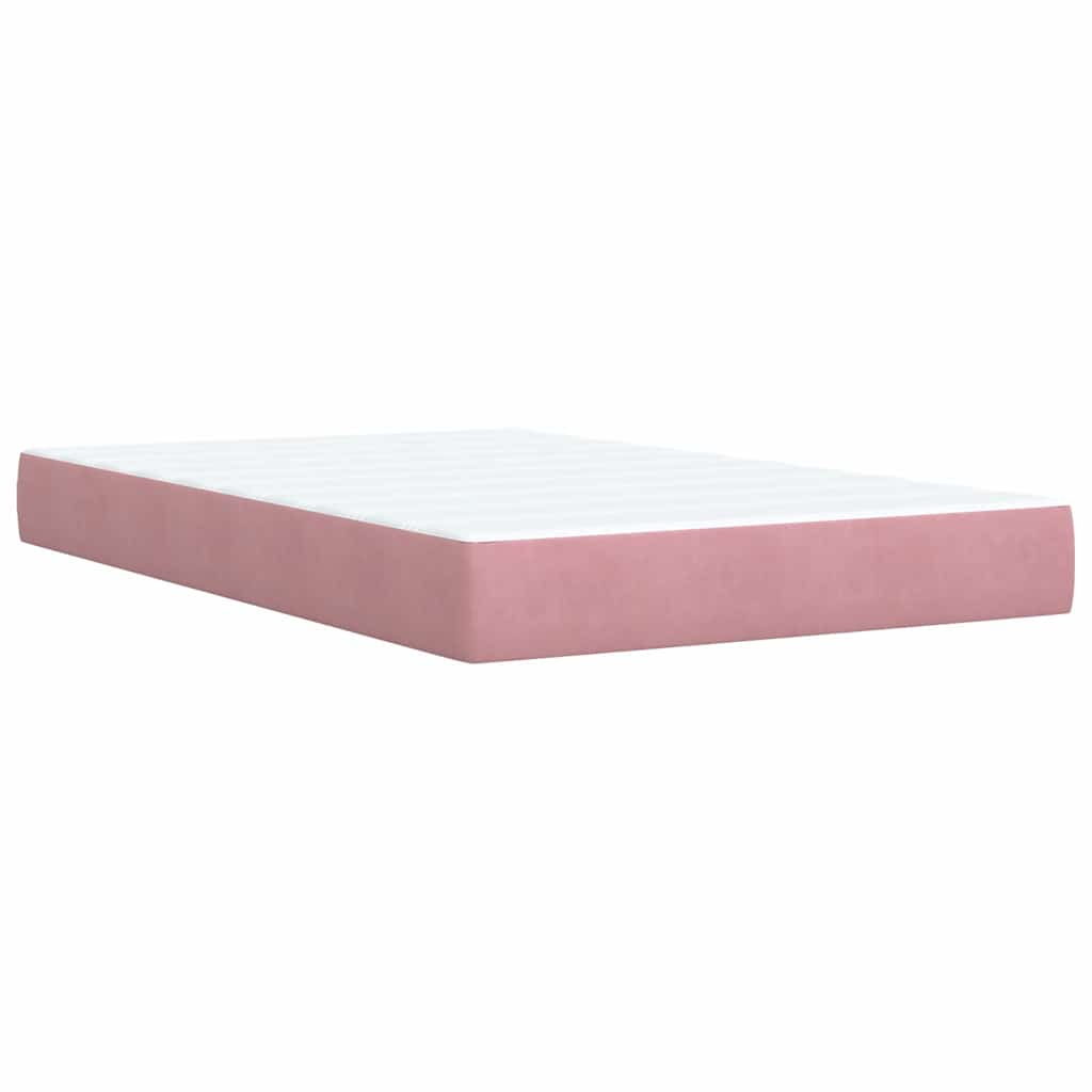 Sommier à lattes de lit avec matelas rose 120x190 cm velours - XIOS