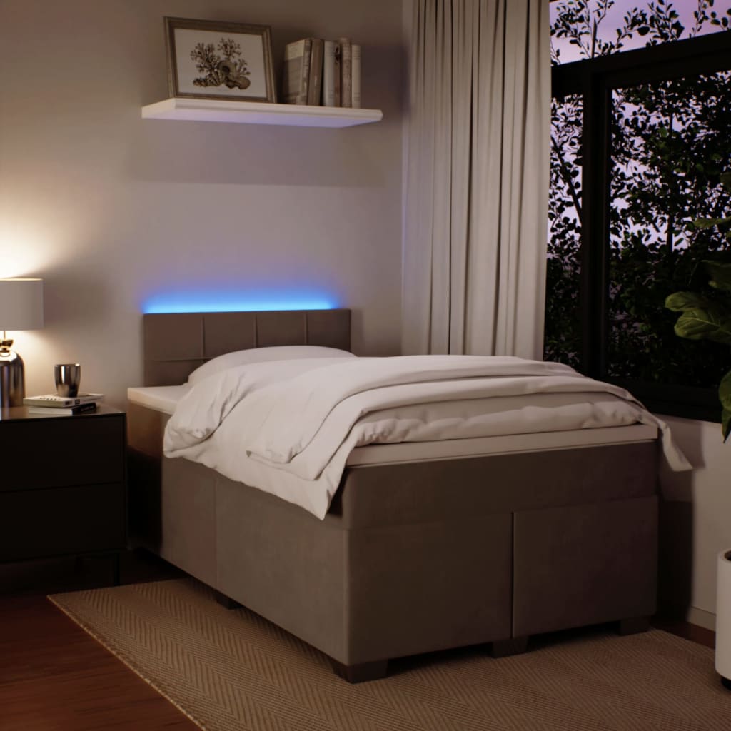 Sommier à lattes de lit et matelas Gris clair 120x200cm Velours - XIOS
