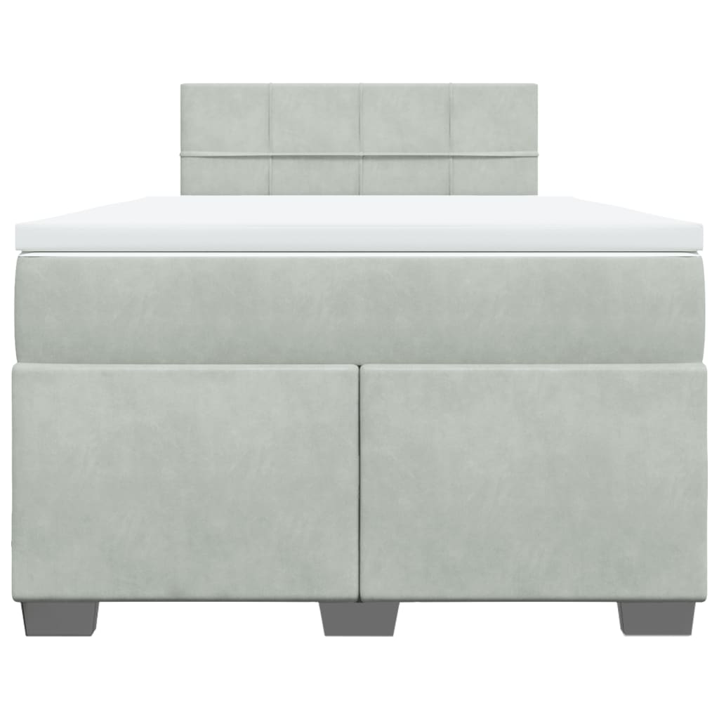 Sommier à lattes de lit et matelas Gris clair 120x200cm Velours - XIOS