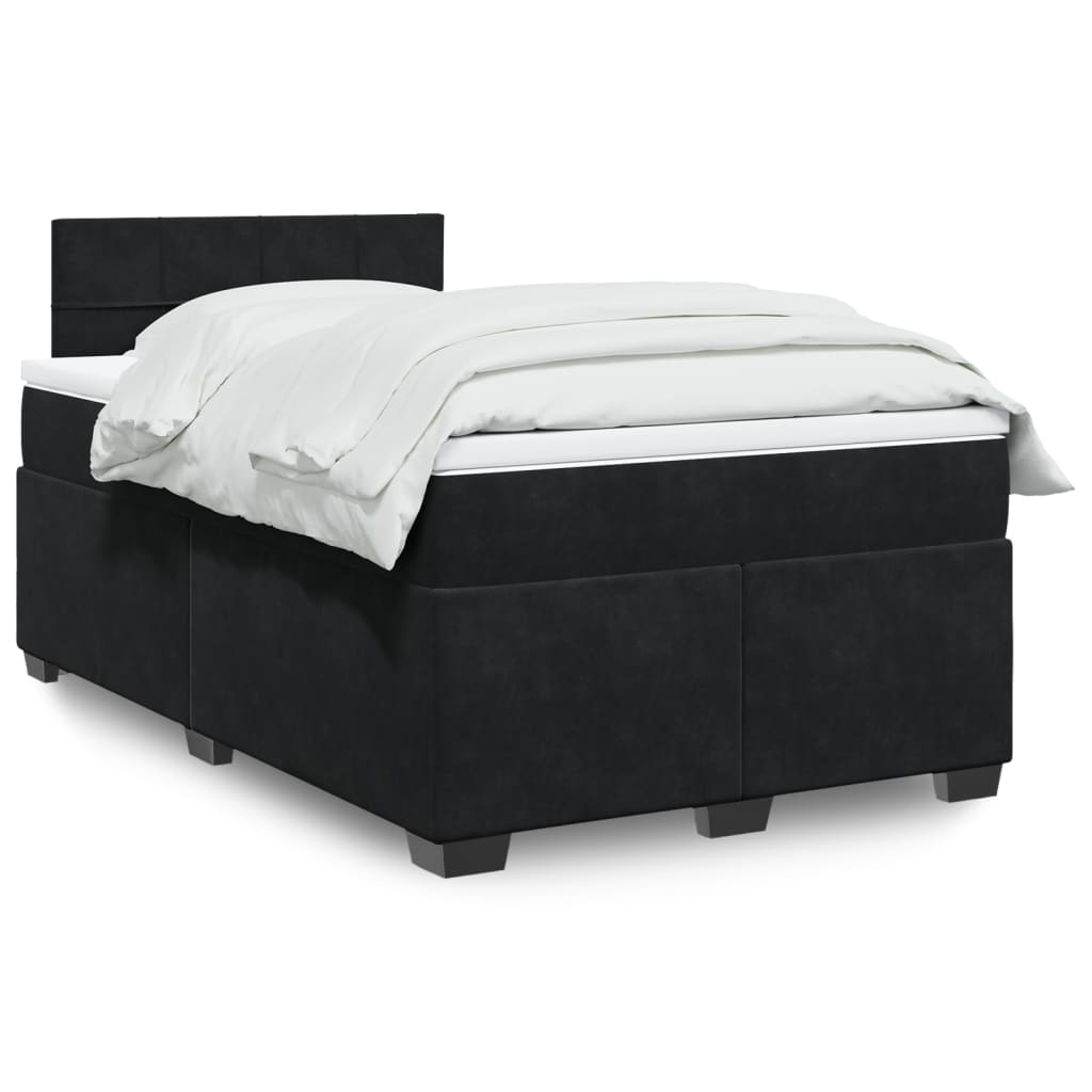 Sommier à lattes de lit avec matelas Noir 120x200 cm Velours - XIOS