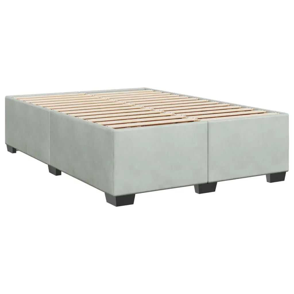 Sommier à lattes de lit et matelas Gris clair 140x190cm Velours - XIOS