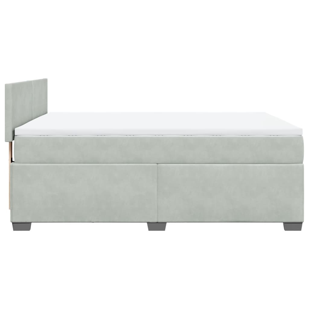 Sommier à lattes de lit et matelas Gris clair 140x190cm Velours - XIOS