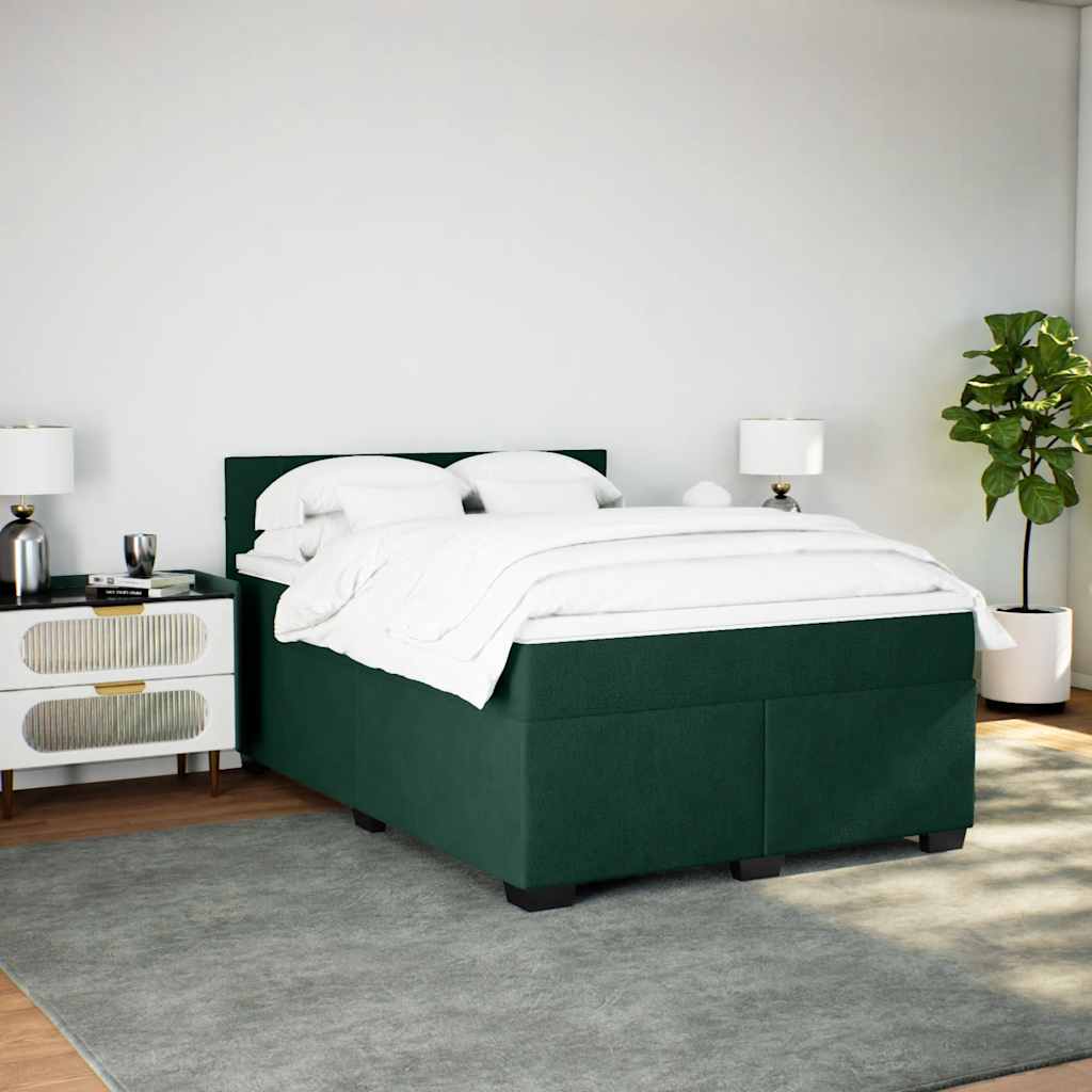 Sommier à lattes de lit et matelas Vert foncé 140x190cm Velours - XIOS