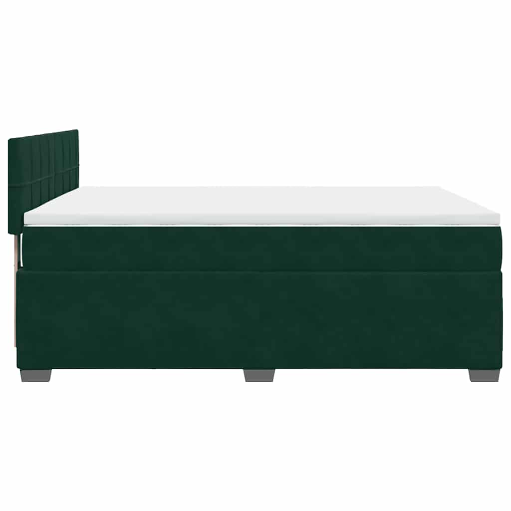 Sommier à lattes de lit et matelas Vert foncé 140x190cm Velours - XIOS