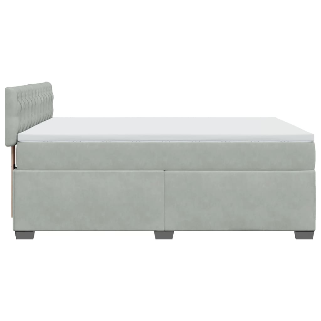 Sommier à lattes de lit et matelas Gris clair 140x190cm Velours - XIOS