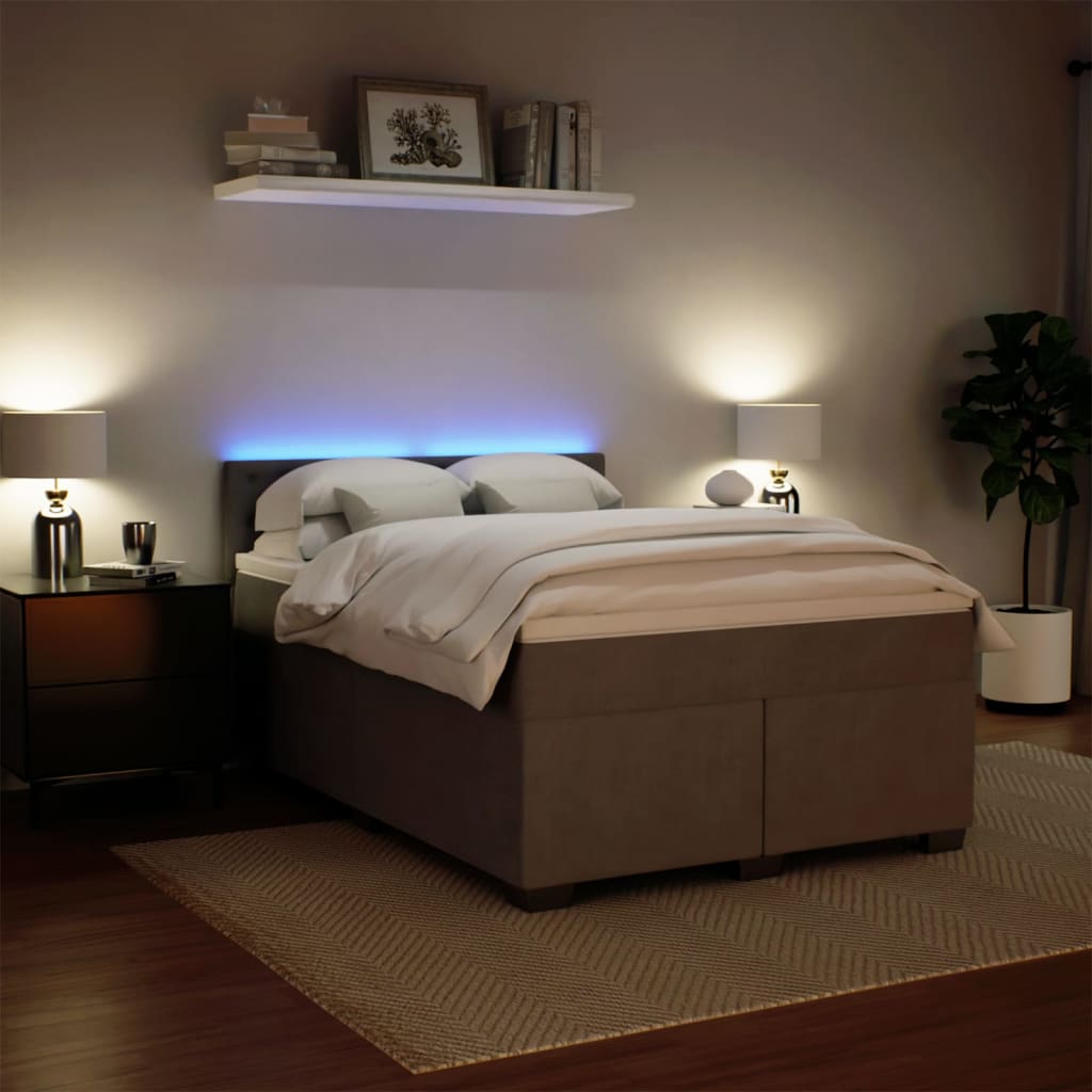 Sommier à lattes de lit et matelas Gris clair 140x190cm Velours - XIOS