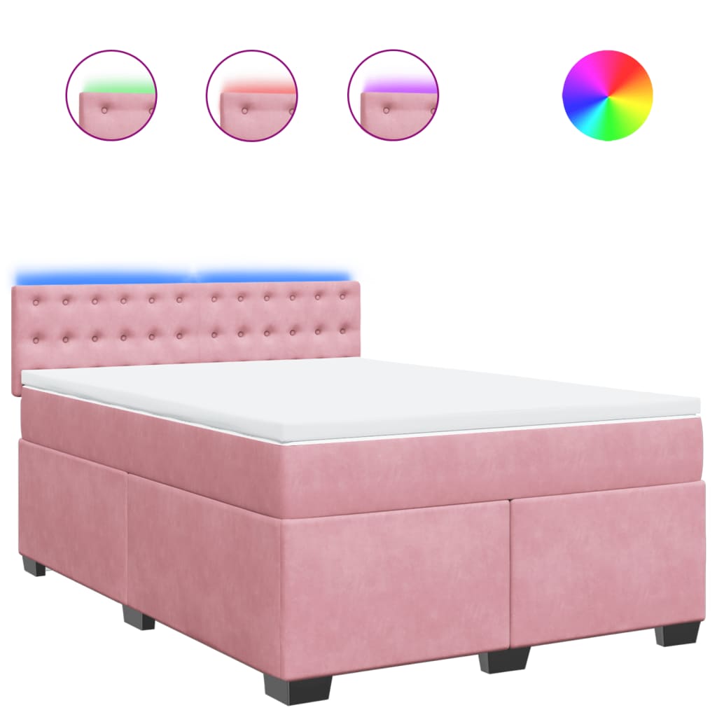 Sommier à lattes de lit avec matelas Rose 140x190 cm Velours - XIOS