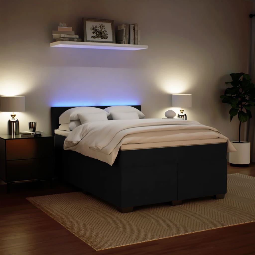 Sommier à lattes de lit avec matelas Noir 140x200 cm Velours - XIOS