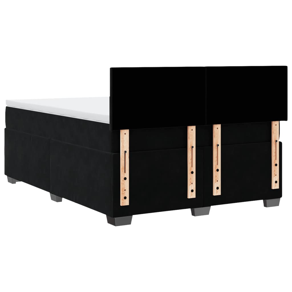 Sommier à lattes de lit avec matelas Noir 140x200 cm Velours - XIOS