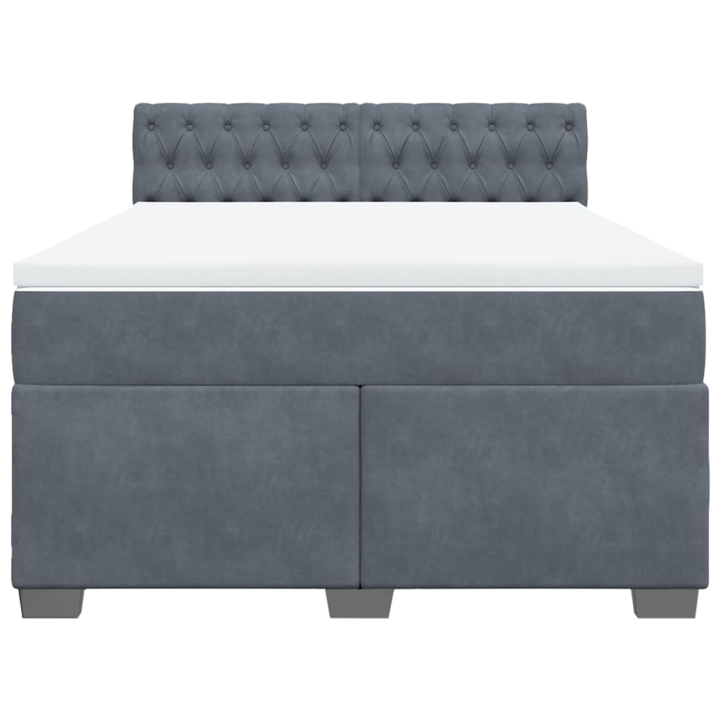 Sommier à lattes de lit et matelas Gris foncé 140x200cm Velours - XIOS