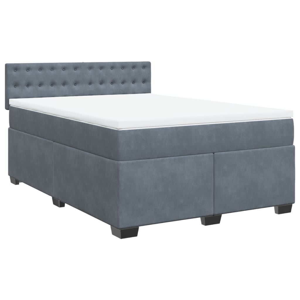 Sommier à lattes de lit et matelas Gris foncé 140x200cm Velours - XIOS