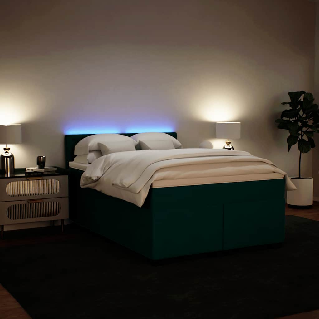 Sommier à lattes de lit et matelas Vert foncé 140x200cm Velours - XIOS