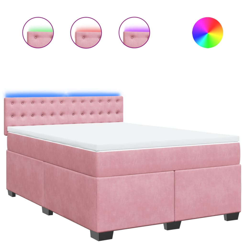 Sommier à lattes de lit avec matelas Rose 140x200 cm Velours - XIOS