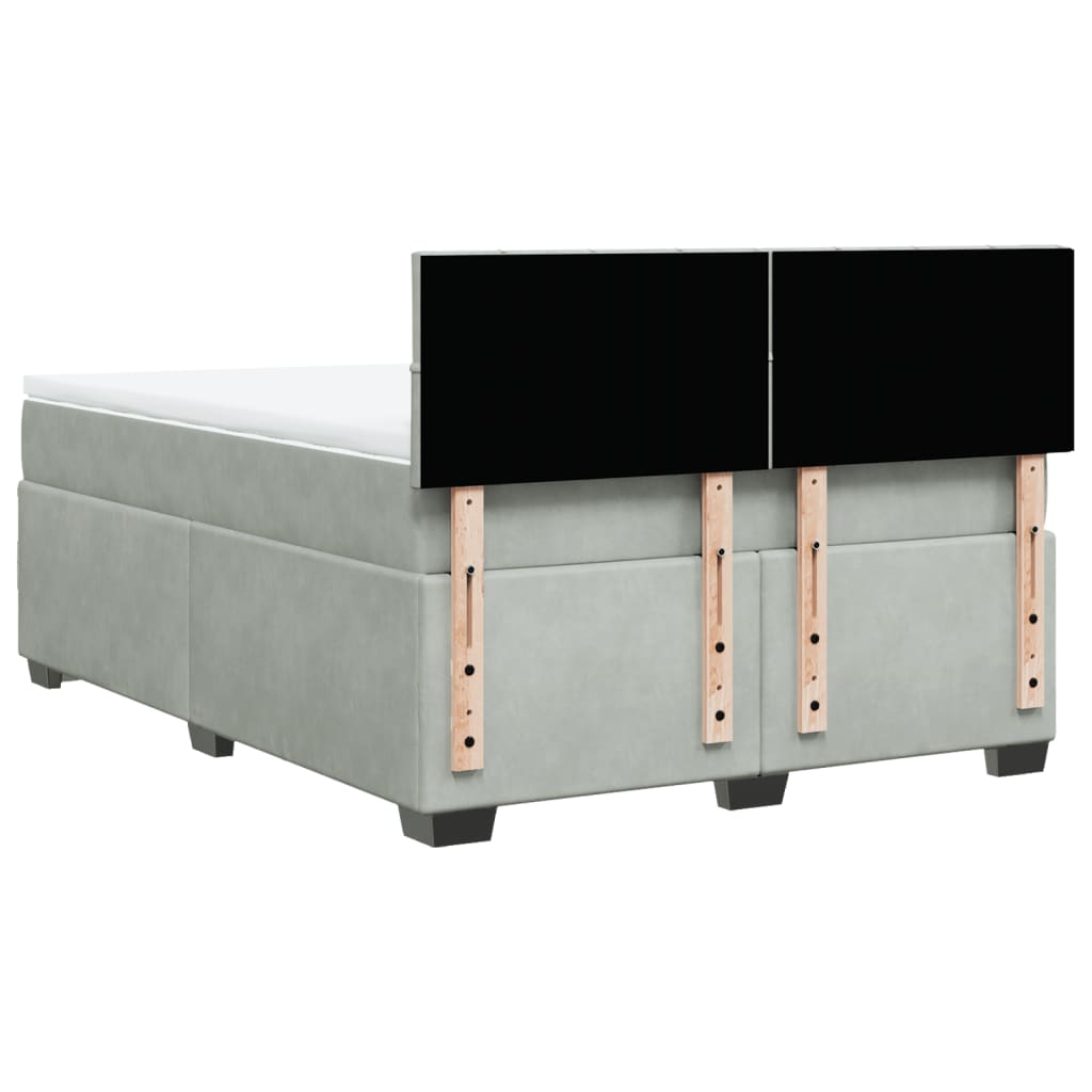 Sommier à lattes de lit et matelas Gris clair 160x200cm Velours - XIOS