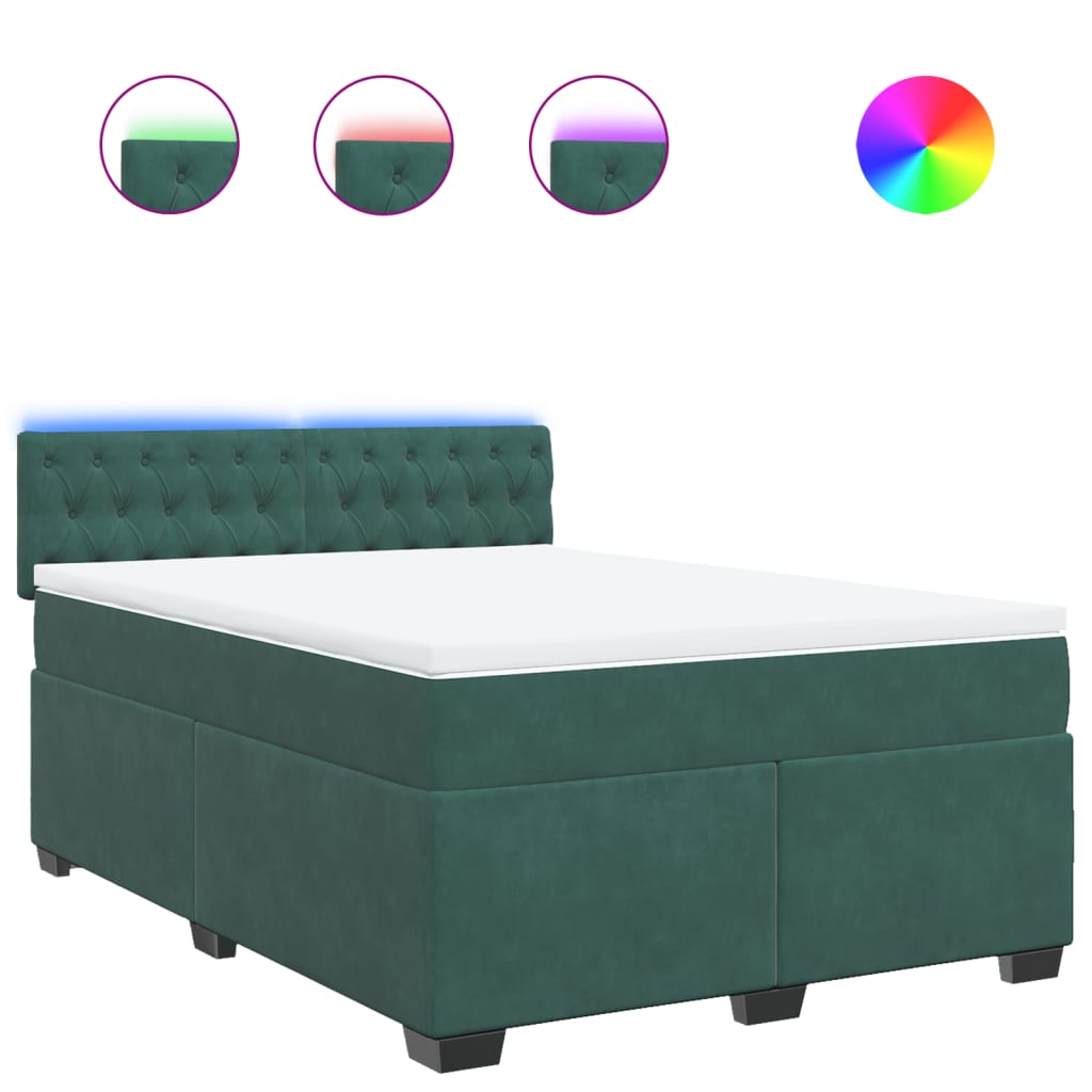 Sommier à lattes de lit et matelas Vert foncé 160x200cm Velours - XIOS
