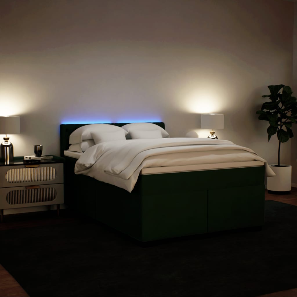 Sommier à lattes de lit et matelas Vert foncé 160x200cm Velours - XIOS
