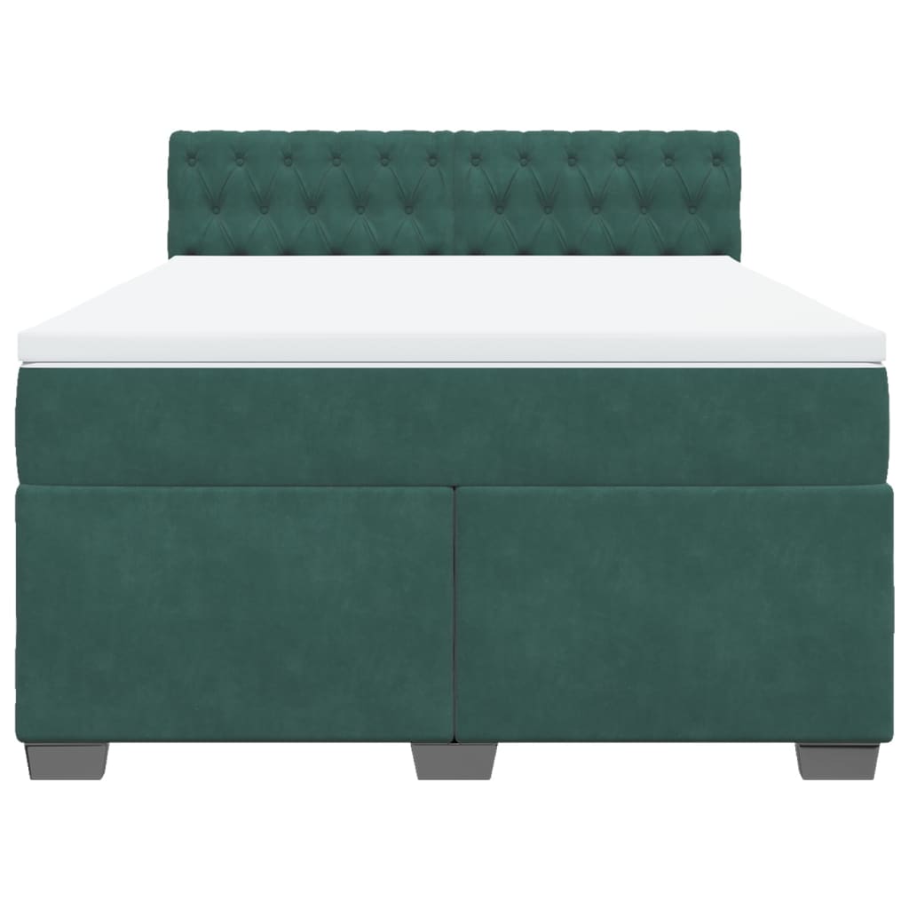 Sommier à lattes de lit et matelas Vert foncé 160x200cm Velours - XIOS