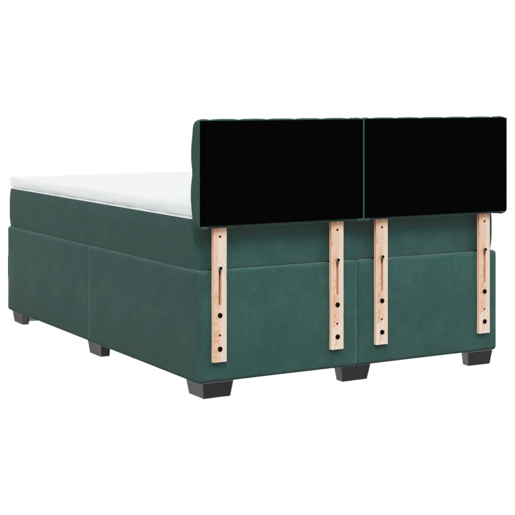 Sommier à lattes de lit et matelas Vert foncé 160x200cm Velours - XIOS