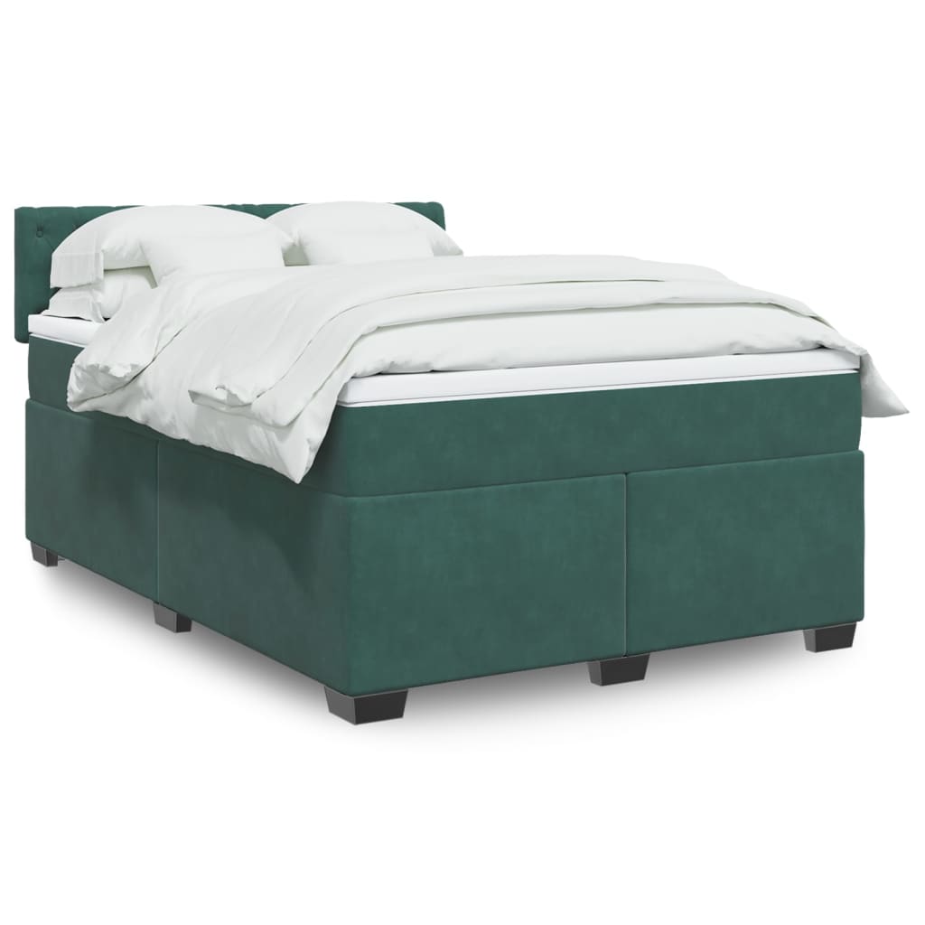 Sommier à lattes de lit et matelas Vert foncé 160x200cm Velours - XIOS