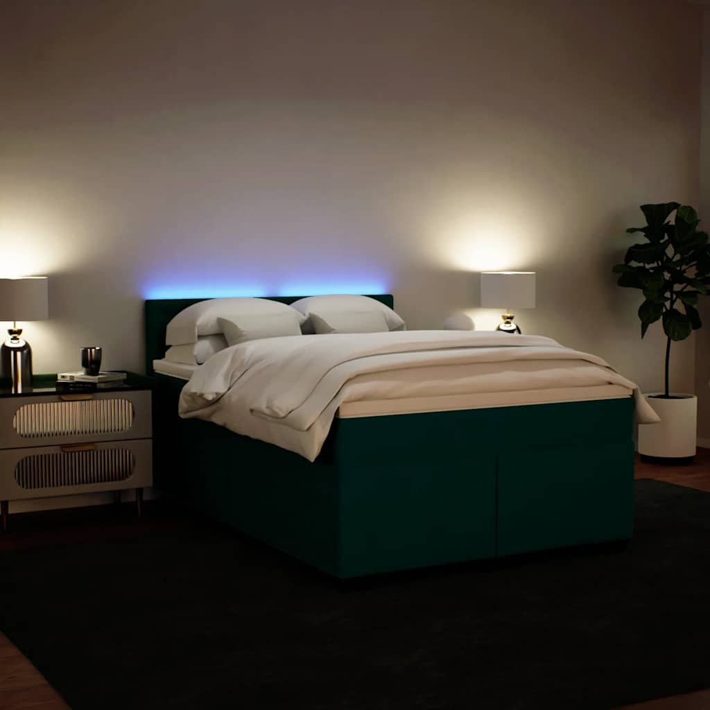 Sommier à lattes de lit et matelas Vert foncé 160x200cm Velours - XIOS