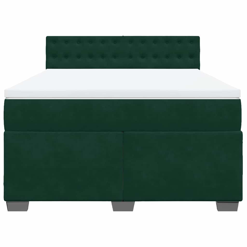 Sommier à lattes de lit et matelas Vert foncé 160x200cm Velours - XIOS