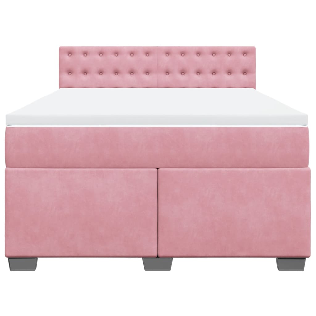 Sommier à lattes de lit avec matelas Rose 160x200 cm Velours - XIOS
