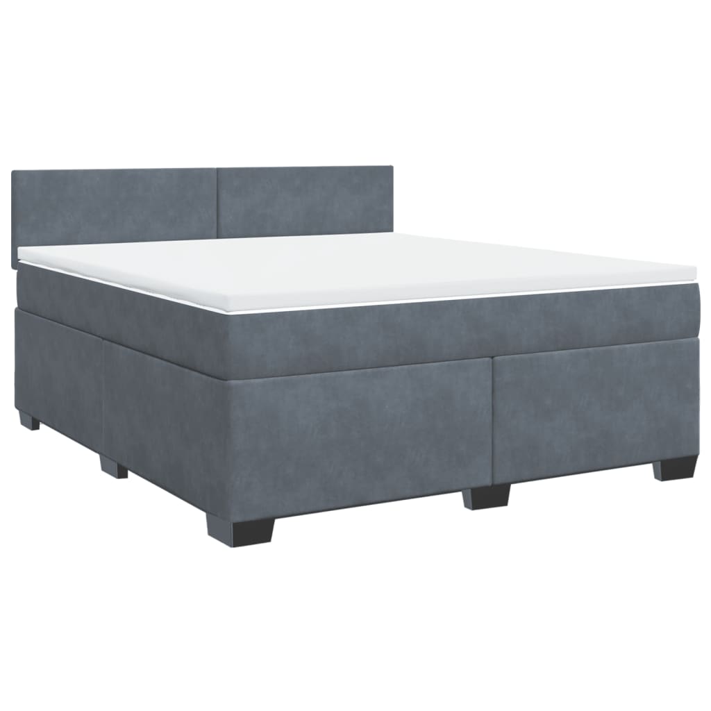 Sommier à lattes de lit et matelas Gris foncé 180x200cm Velours - XIOS