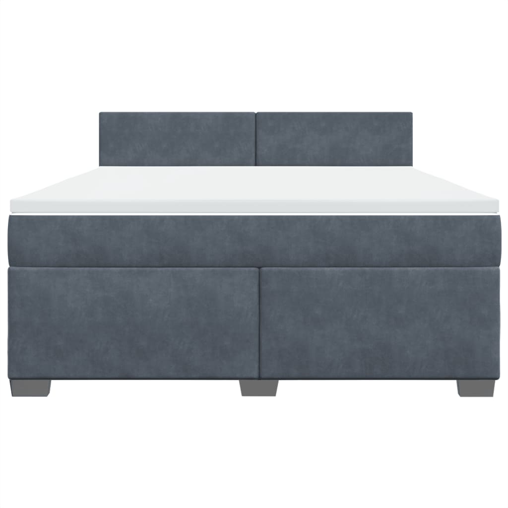 Sommier à lattes de lit et matelas Gris foncé 180x200cm Velours - XIOS