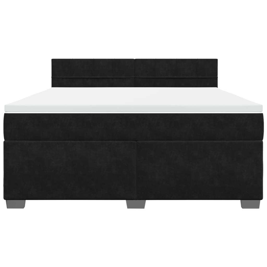 Sommier à lattes de lit avec matelas Noir 180x200 cm Velours - XIOS