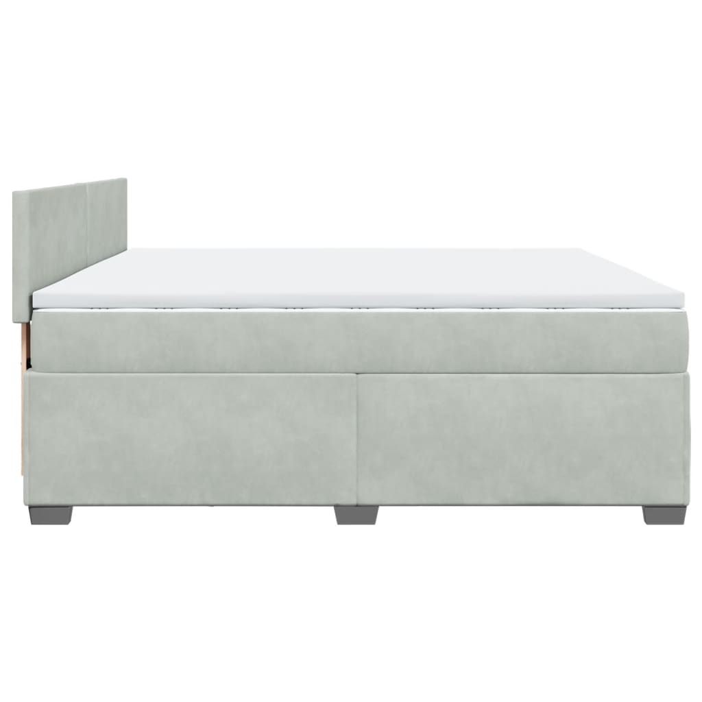 Sommier à lattes de lit et matelas Gris clair 200x200cm Velours - XIOS