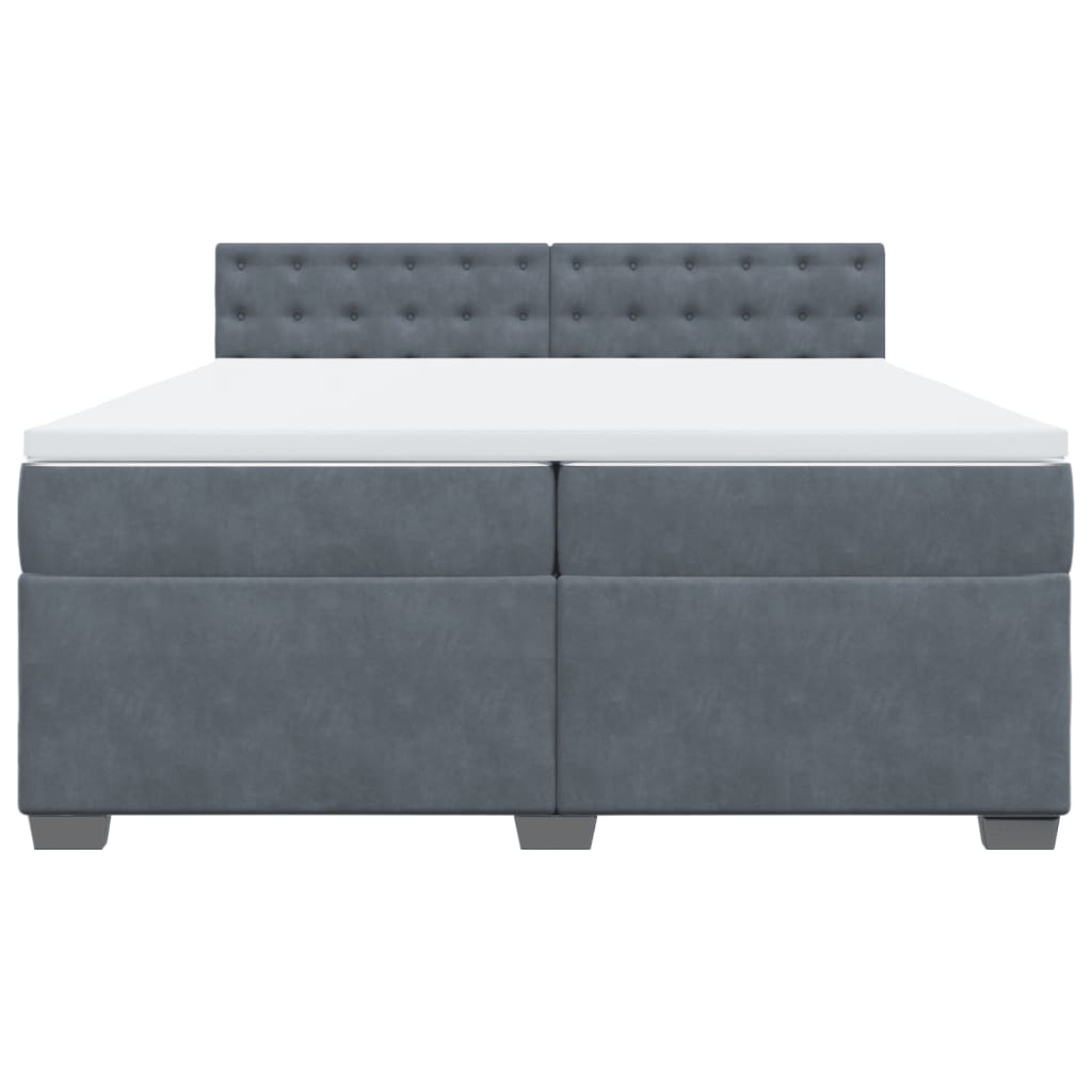 Sommier à lattes de lit et matelas Gris foncé 200x200cm Velours - XIOS