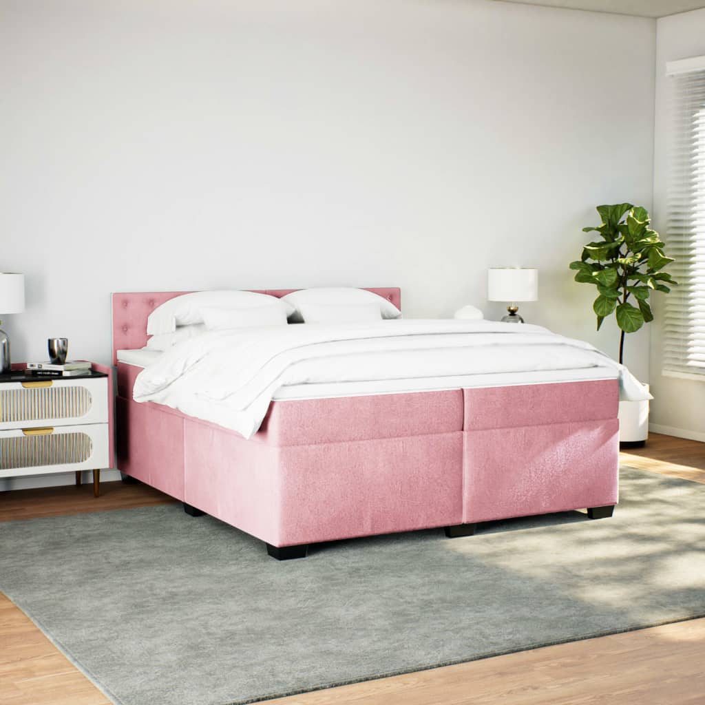 Sommier à lattes de lit avec matelas Rose 200x200 cm Velours - XIOS