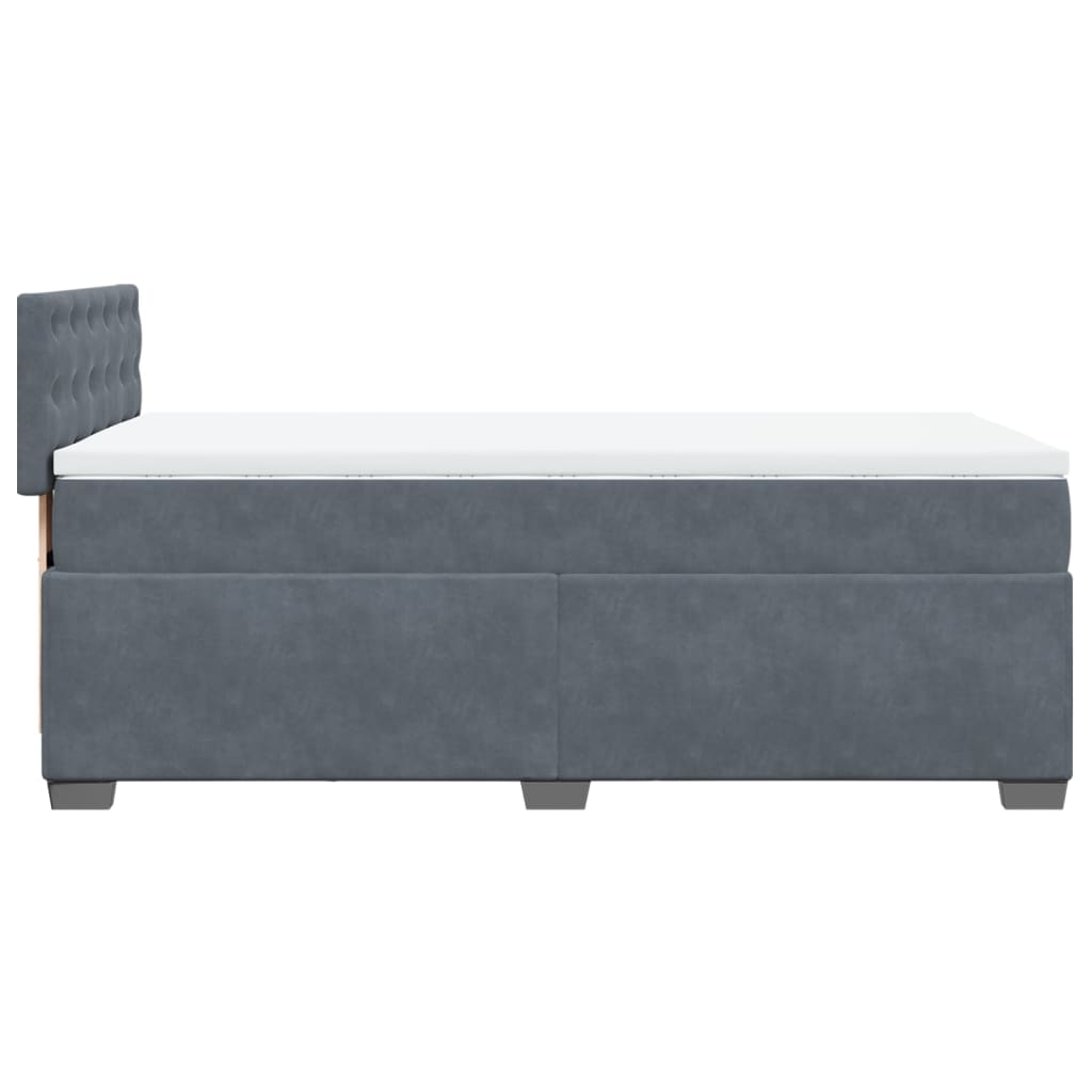 Sommier à lattes de lit avec matelas gris foncé 90x190 cm simple velours - XIOS