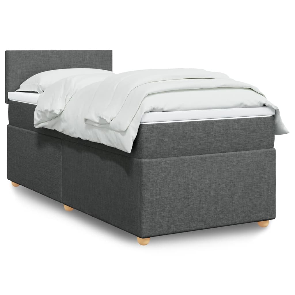 Sommier à lattes de lit avec matelas Gris foncé 80x200 cm Tissu - XIOS