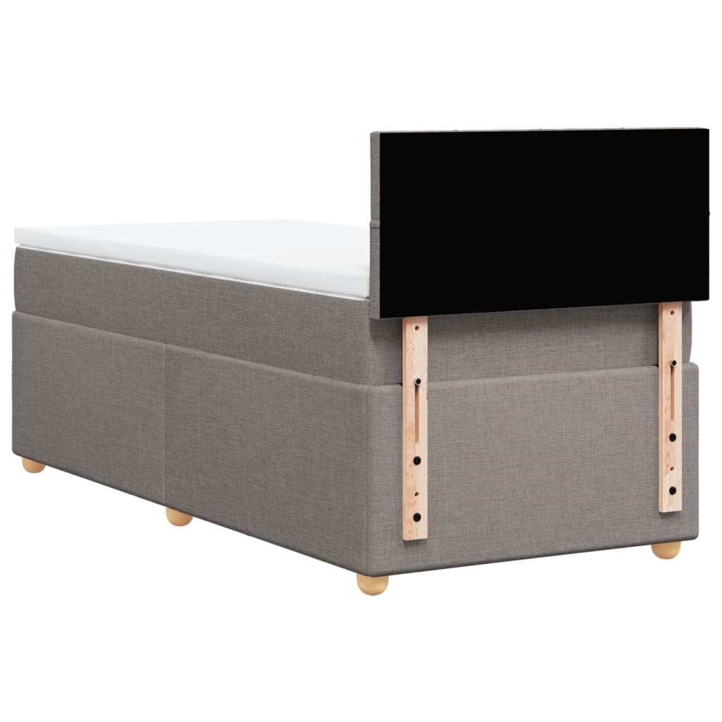 Sommier à lattes de lit avec matelas Taupe 90x190 cm Tissu - XIOS