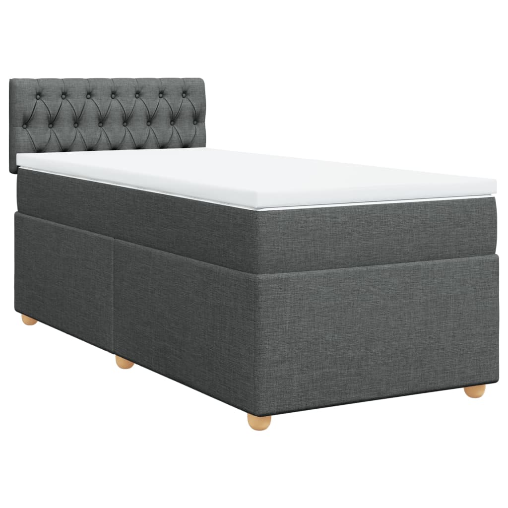 Sommier à lattes de lit et matelas Gris foncé 90x190 cm Tissu - XIOS