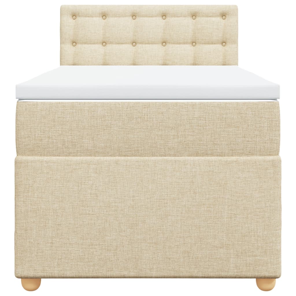 Sommier à lattes de lit et matelas Crème 90x190 cm Tissu - XIOS