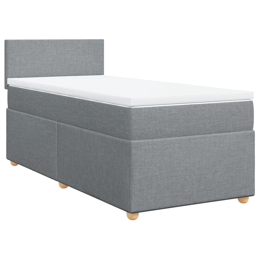 Sommier à lattes de lit avec matelas Gris clair 90x200 cm Tissu - XIOS