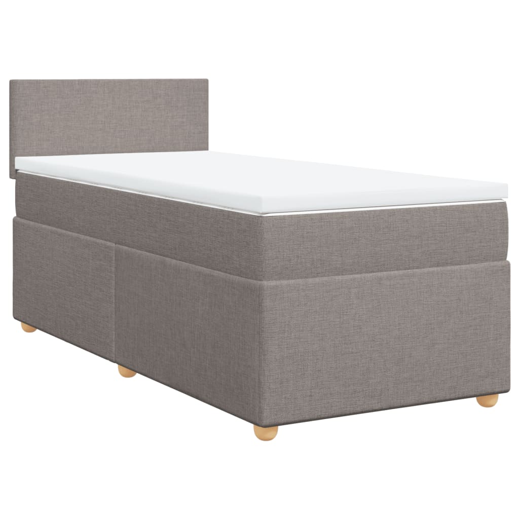 Sommier à lattes de lit avec matelas Taupe 90x200 cm Tissu - XIOS