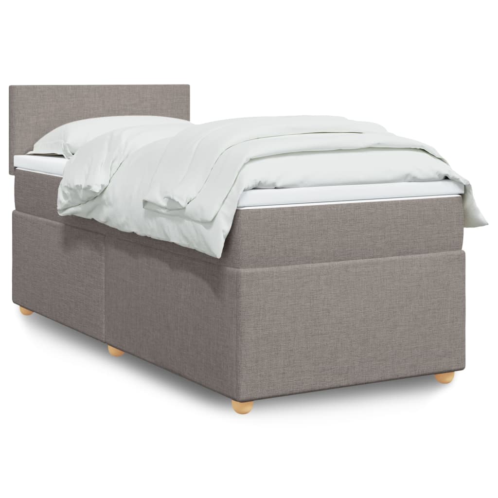 Sommier à lattes de lit avec matelas Taupe 90x200 cm Tissu - XIOS