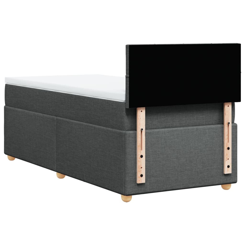 Sommier à lattes de lit avec matelas Gris foncé 90x200 cm Tissu - XIOS