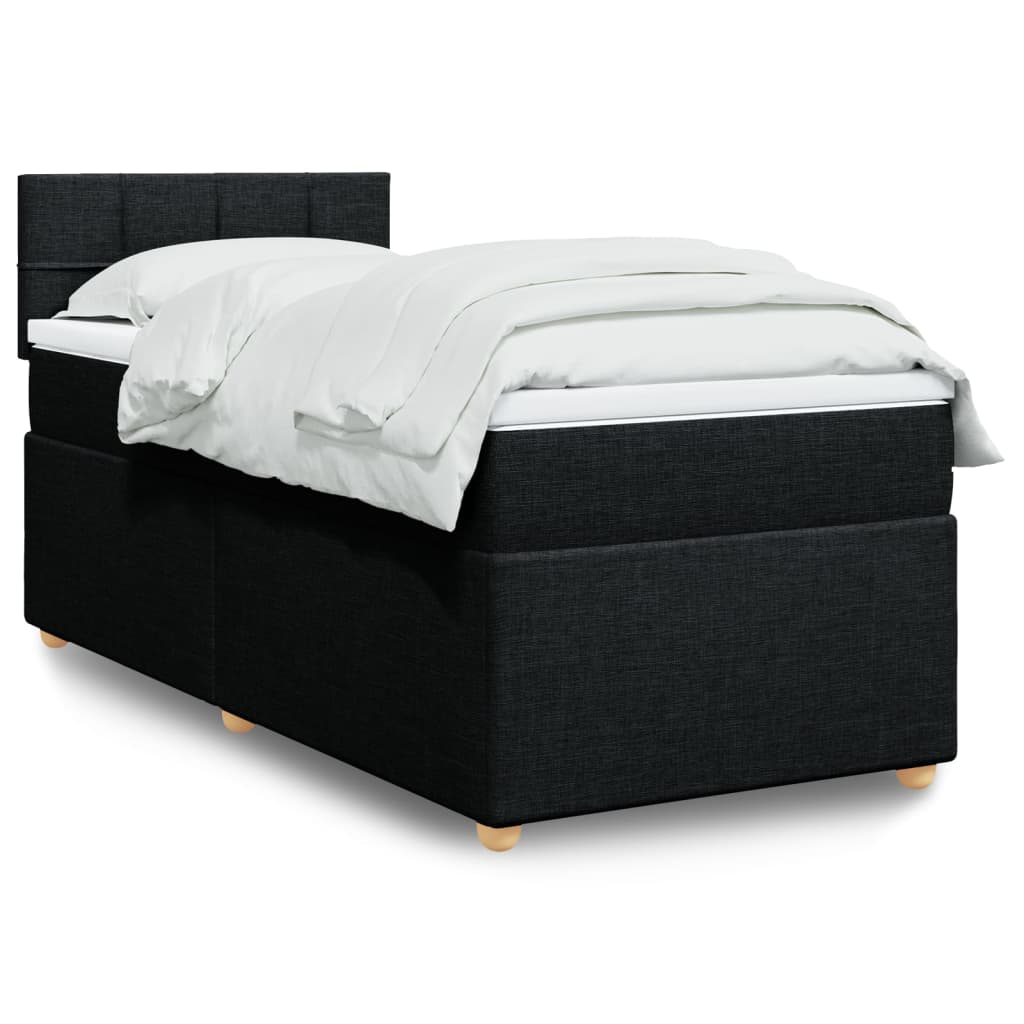 Sommier à lattes de lit avec matelas Noir 90x200 cm Tissu - XIOS